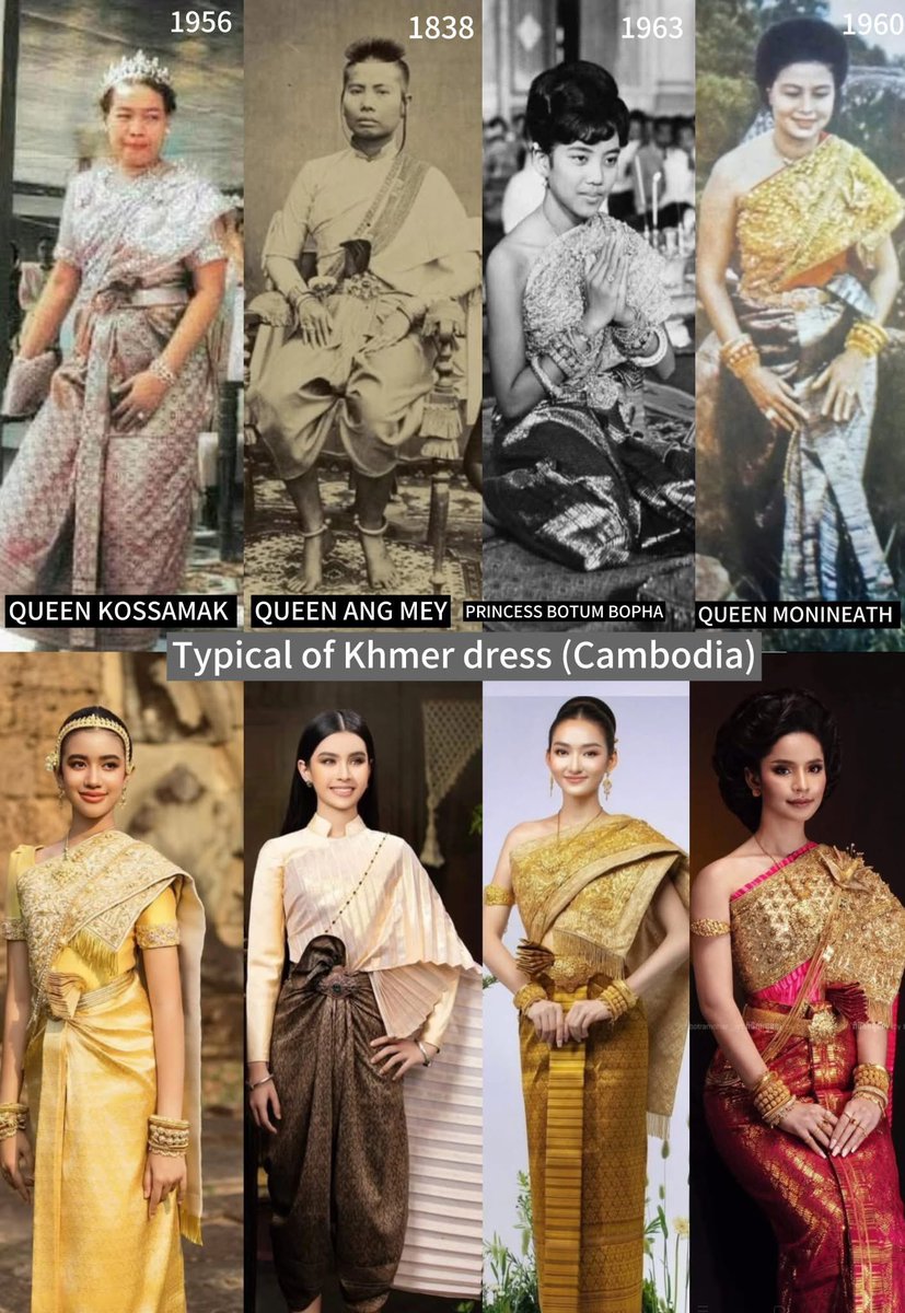 OBvlogs's tweet image. **🌺 Khmer Dress: A Timeless Heritage 🌺**

From the elegant attire of the Khmer queens in the past to the vibrant designs of today, the Khmer dress represents the rich cultural heritage of Cambodia. 

👑 **Historical Elegance:** In ancient times, Khmer queens adorned themselves