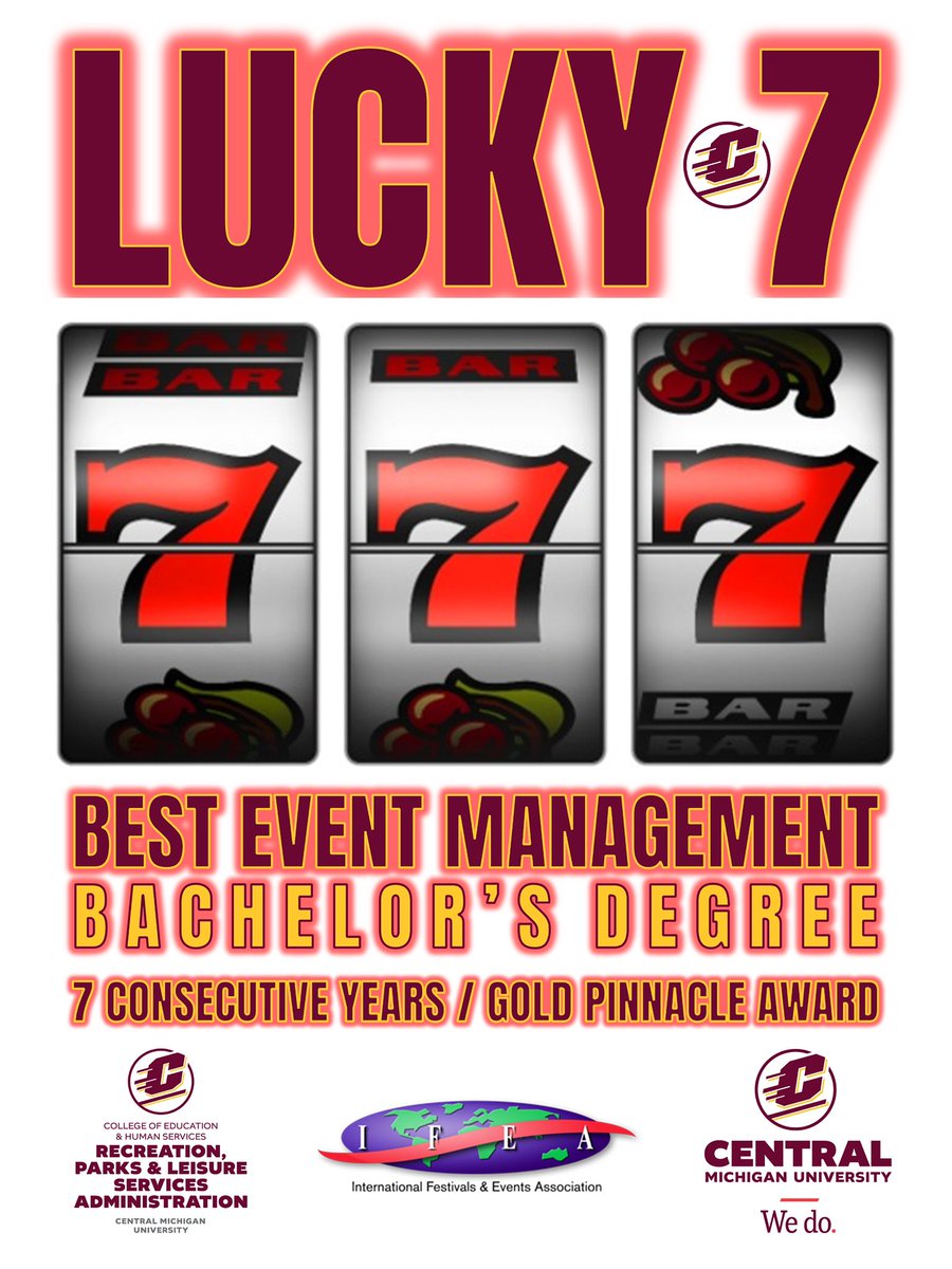 teeohhcmu's tweet image. LUCKY #7! 🔥👆The Event &amp;amp; Rec Mgt program at @cmuniversity has been recognized with a GOLD Pinnacle Award from @IFEAWorld in the category of “Best Event Mgt Bachelor’s Degree” for 7 consecutive cycles! So proud of the students, faculty, staff, admins &amp;amp; alumni! @cmualumni @cmuehs