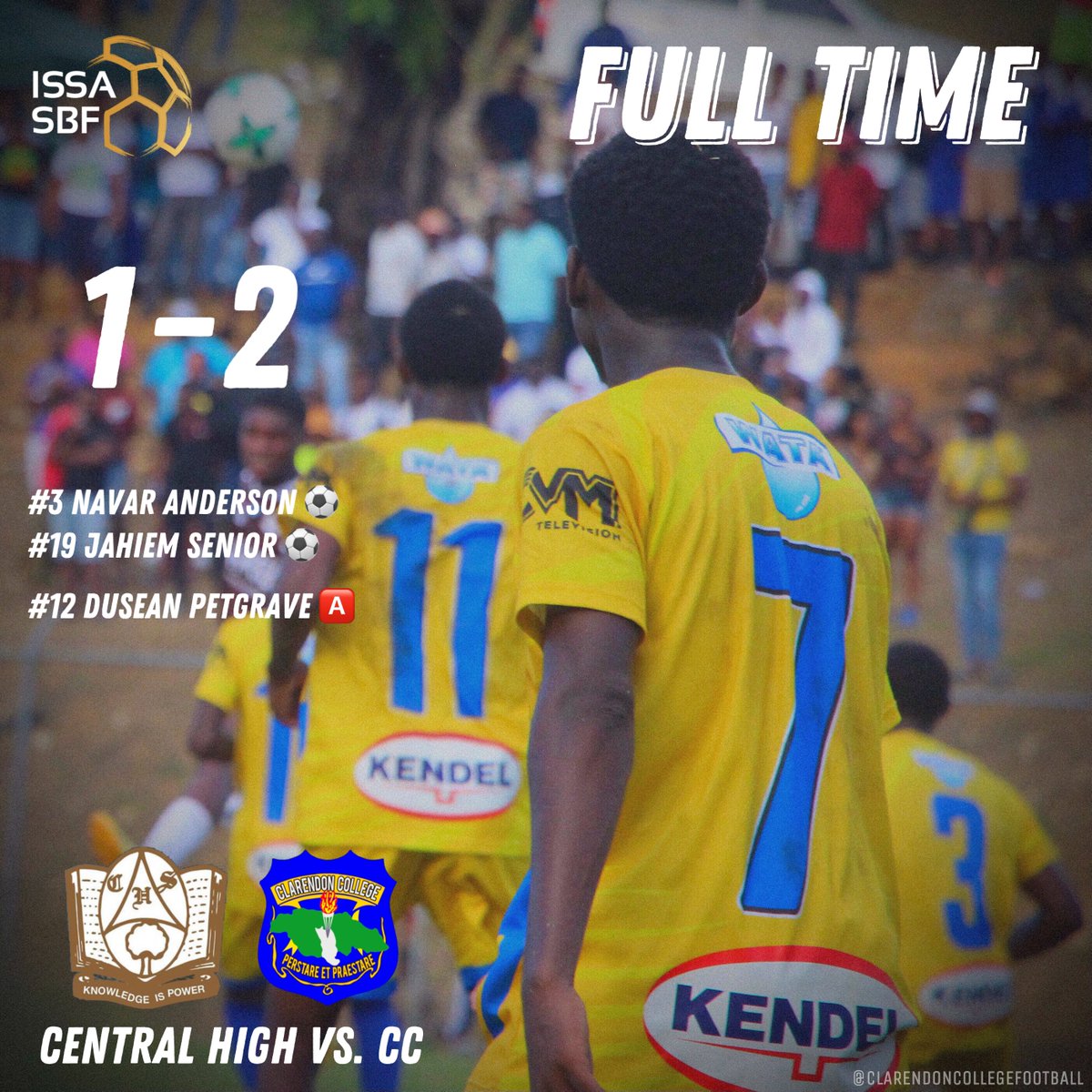 ccfootballja's tweet photo. 3 POINTS SECURED!!. Well done Lads💙💛.. Congrats to #3 Navar Anderson and #19 Jahiem Senior on scoring their first goal of the season👏🏽. Onto the next one🔥

#CCNation #Wukkum #SchoolBoyFootball https://t.co/XVVipum1UB