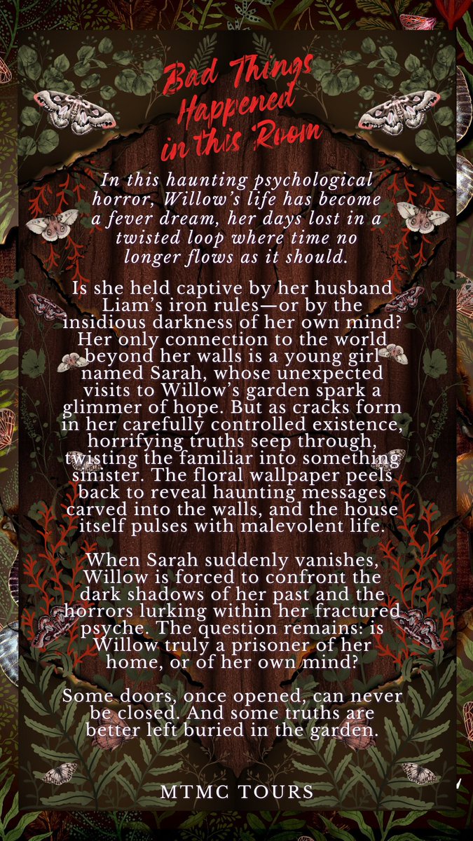 Currently on tour: Bad Things Happened In This Room by Marie Still! 🍄‍🍃 A chilling psychological horror that descends into madness where the walls whisper, and secrets are buried in the garden soil.
💫Out now from Rising Action Publishing!
amazon.com/Bad-Things-Hap…