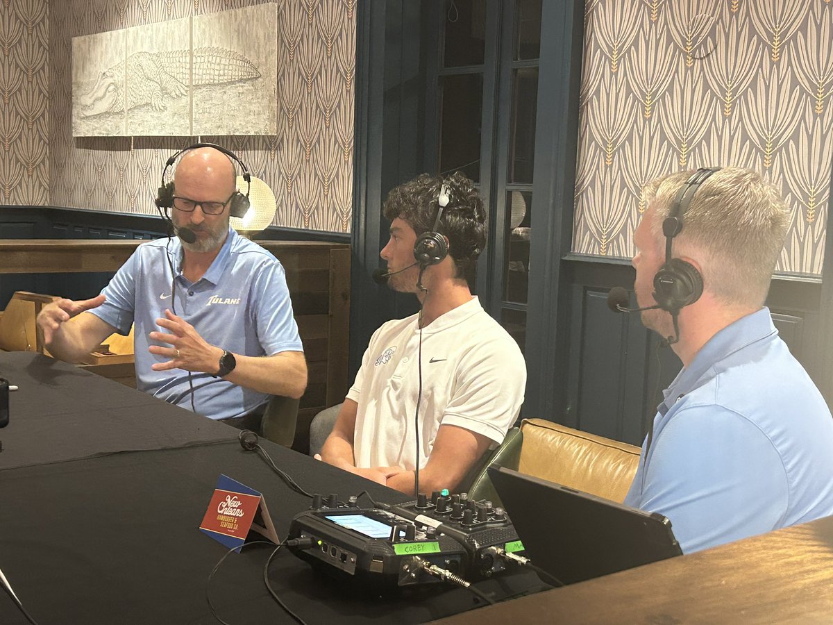 HC Mark Booras and Steven Rice chat with <a href="/CoreyGloor/">Corey Gloor</a> on this evening’s recording of The Current at New Orleans Hamburger &amp; Seafood!

Check back Wednesday for the full podcast!

#RollWave 🌊