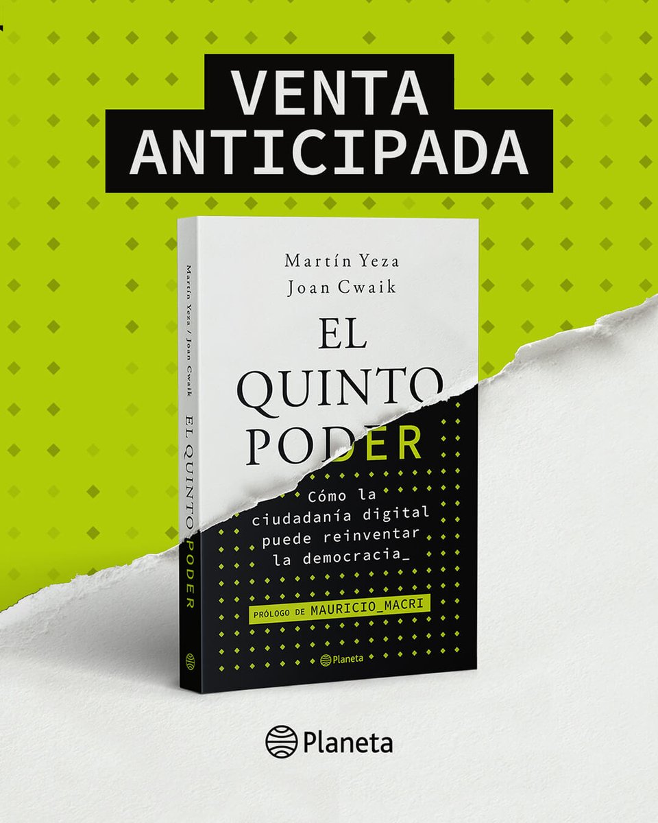 Bueno amigos, hoy salió la Pre-Venta. Trabajo de un año junto a <a href="/JoanCwaik/">Joan Cwaik</a>, pero años aprendiendo de aciertos y errores. Propios y ajenos. Publicado por Editorial Planeta
Prólogo del Uno <a href="/mauriciomacri/">Mauricio Macri</a>.
Las cosas pueden funcionar mucho mejor.
Link: tienda.planetadelibros.com.ar/products/el-qu…