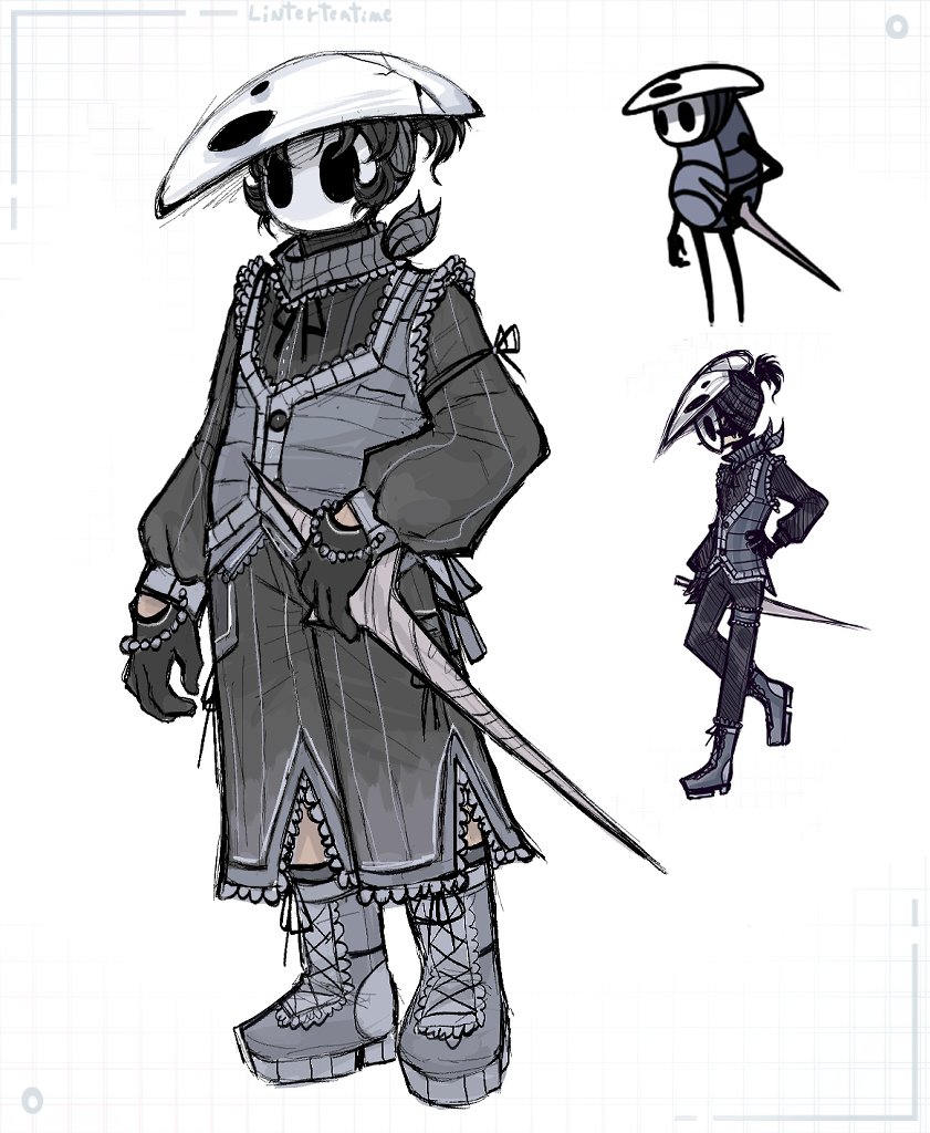 linterbug's tweet image. Remakes of Brumm and Quirrel
[#hollowknight #gijinka]