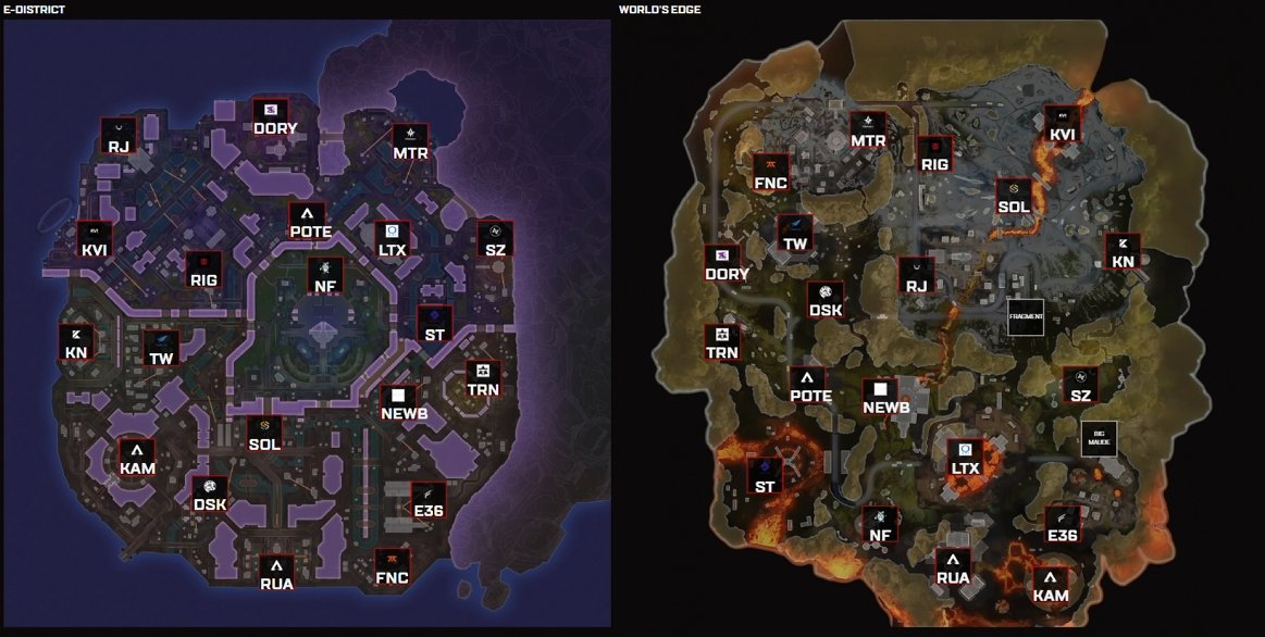 【POIドラフト結果】
TEQWINGランドマーク
ED：カウントダウン
WE：ネオンスクエア

9/28(日)16:00〜
ALGS Split2 プロリーグ #7
AvsB