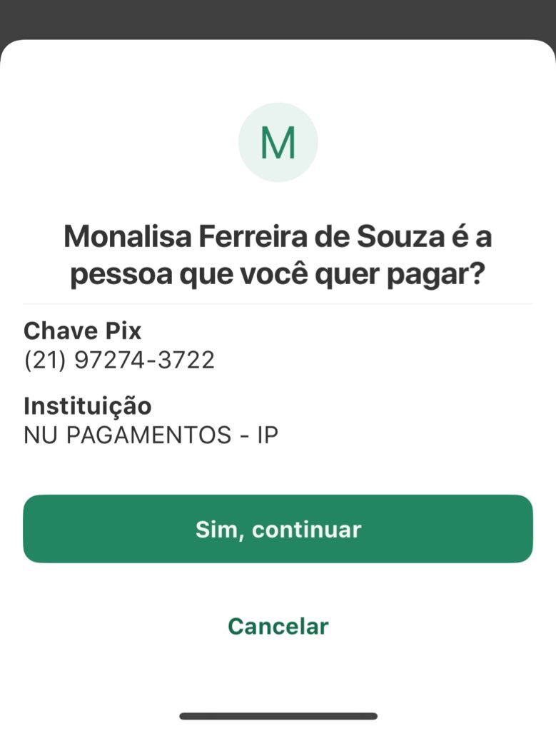 Pessoal, esse é o pix da senhora agredida por lixos humanos, enquanto estava vendendo doces. 
Ela faz tratamento para o câncer e ainda ajuda os cachorrinhos de um abrigo. 
Quem puder ajudar, será de muito bom grado.