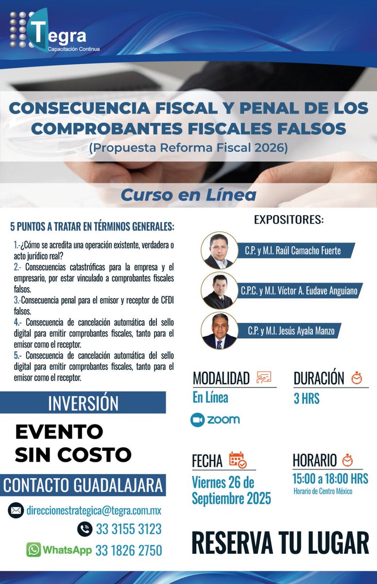 JudAlvarez101's tweet photo. Ya estás enterado de la Consecuencia Fiscal Penal de los Comprobantes Fiscales Falsos ??? https://t.co/EU9IUEwv8z