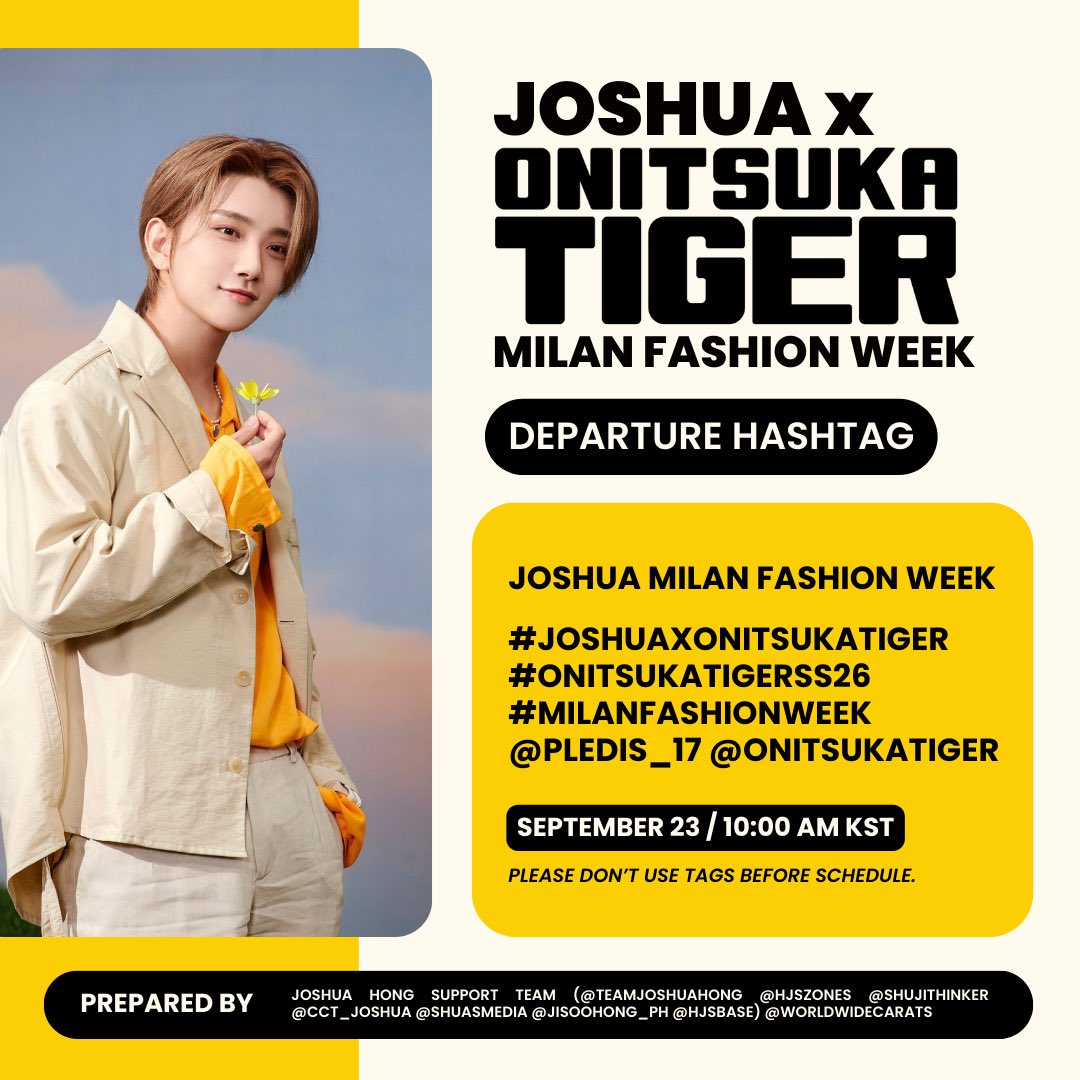 HJS_GLOBAL's tweet image. we’re starting our hashtag event now! please drop and use our tags 

#JOSHUA #조슈아 
JOSHUA MILAN FASHION WEEK #JOSHUAxOnitsukaTiger #OnitsukaTigerSS26 #MilanFashionWeek
@pledis_17 @Onitsukatiger