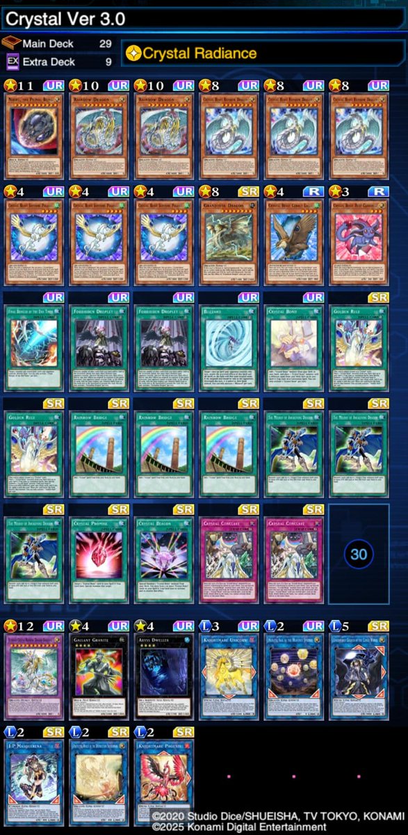 Top 4 Fraud Network PB room with Crystal Beast

I used A.C.T Crystal beast recipe. The only card i change was Heavenly Prison since i dont have it i played 29 Cards