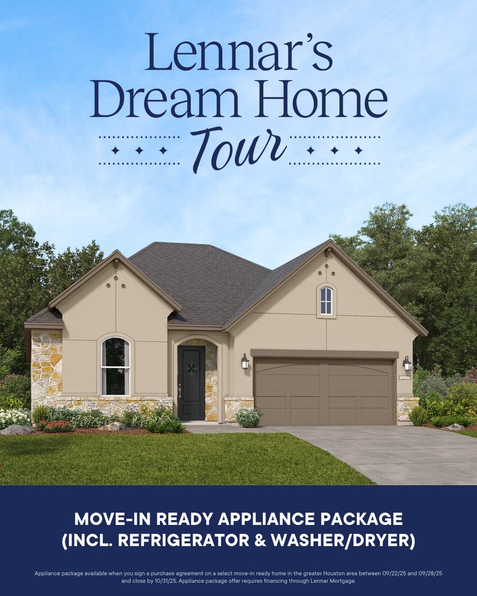 VBHouston's tweet image. 🔑 Step into your dream home at the Lennar Dream Home Tour!

Find a home you’ll love today! 💙
📲 888-671-8175

#LennarHouston #DreamHomeTour #MoveInReady #HoustonRealEstate