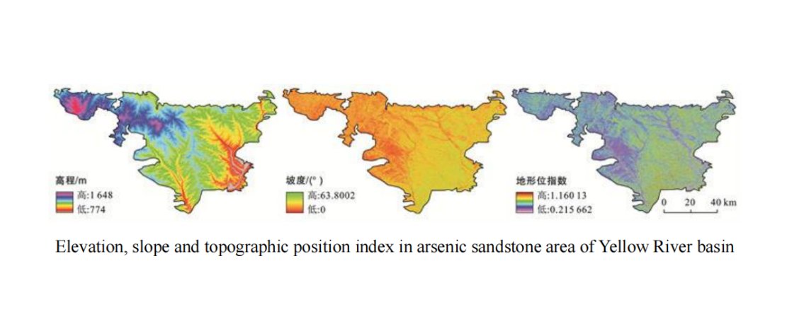 The main land use types at arsenic-sandstone areas in Yellow River basin during 2000—2023, exhibited evident changing laws with topographic gradient. The areas of grassland, forestland and construction land increased significantly, mainly from the cultivated and unused land.
