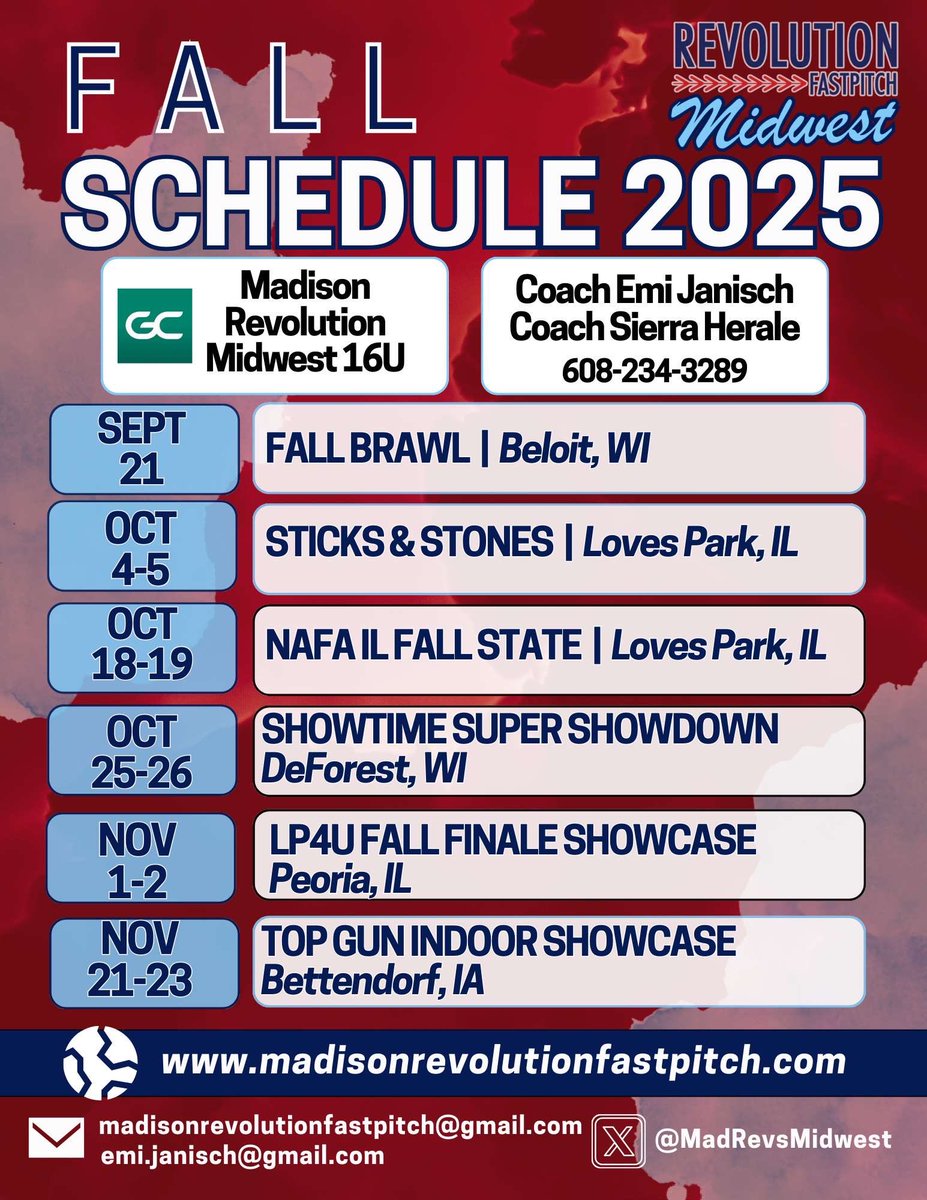 If you’re looking for Madison Revolution Midwest this fall, here’s where you’ll find us! Looking forward to what this team will do! <a href="/MadRevsMidwest/">Madison Revolution Midwest</a>
