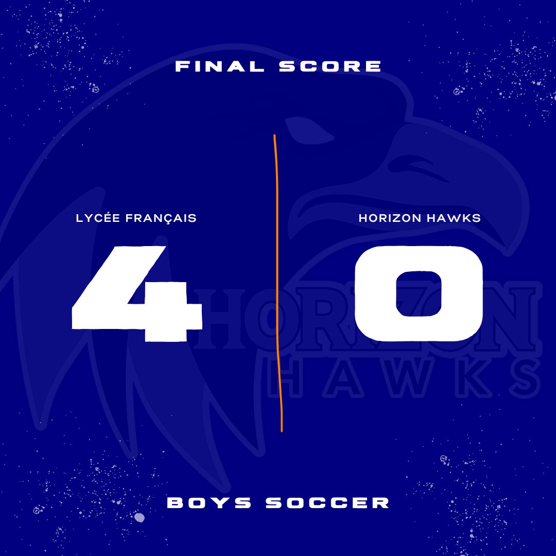 FINAL:

Boys Soccer (3-5, 2-4 Lakeshore) - Lycée Français 4, Hawks 0