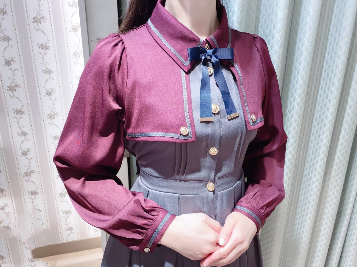 New Brave Heart レイヤード長袖ワンピース ネイビー/ブラック