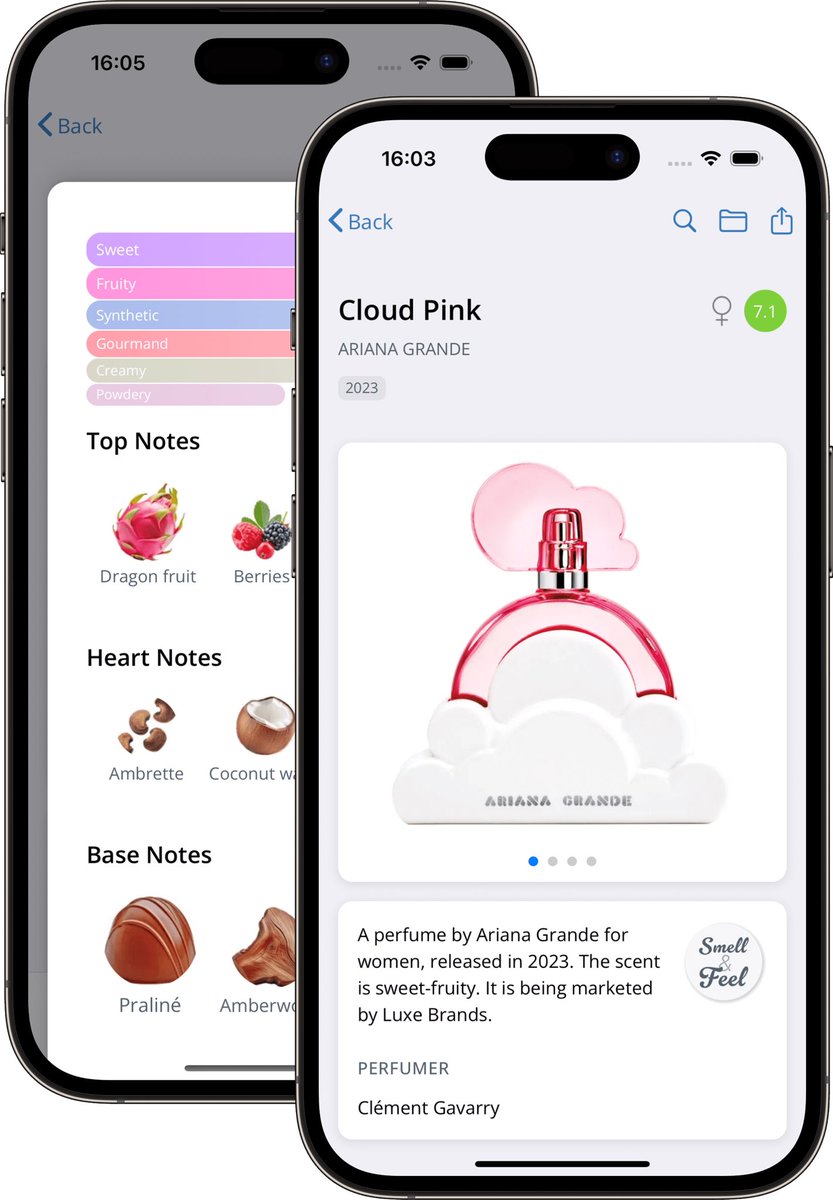 Parfumo.com— best by far.  Incredible specificity between notes (e.g: dissertions between vanilla, vanilla absolute, madagascar vanilla, tahitian vanilla, etc.) Has an app/cool desktop customisability! Only con is you can’t run advanced searches with multiple notes