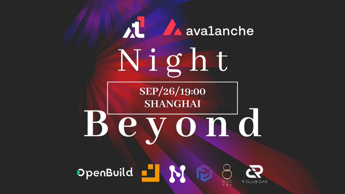 🚀 Calling all Web3, gaming &amp; VC builders — Night &amp; Beyond is here!
📅 Sep 26, 19:00–21:00
📍 Bund No.8 (Jinyan Tower, Shanghai)
🍸 Free-flow drinks, snacks &amp; real conversations

Join us for a night where Alpha meets nightlife:
🎮 Gaming demos · 🧠 Web3 talks · 🤝 VC × Builder
