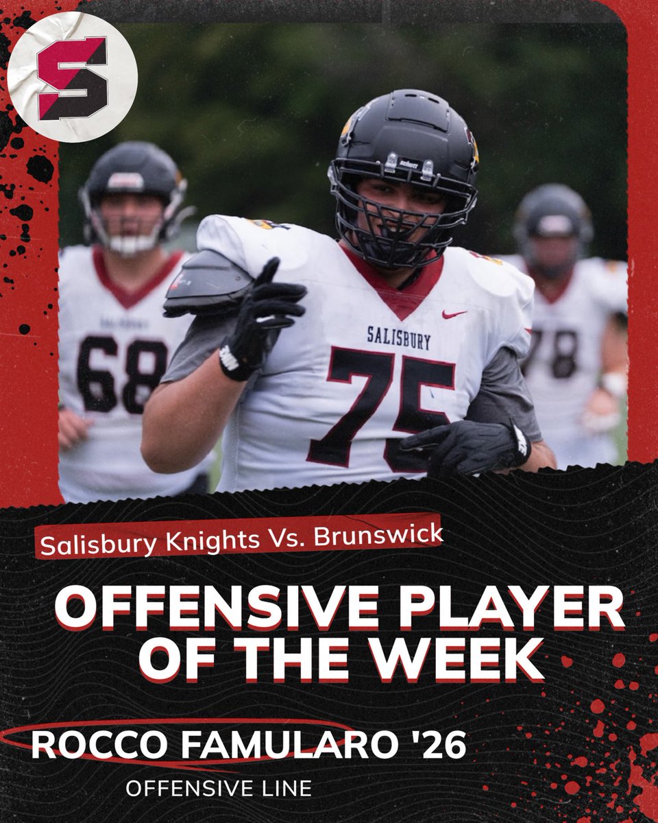 In a tough physical battle with Brunswick, a Northeast Prep Football Conference rival, linemen Istvan Szecsei’26 and Rocco Famularo ‘26 were recognized as Offensive Players of the Week! ⁦<a href="/SarumAthletics/">Salisbury Athletics</a>⁩ ⁦<a href="/RoccoFamularo21/">Rocco Famularo</a>⁩ ⁦<a href="/szecseipity/">Istvan Szecsei</a>⁩ ⁦<a href="/GridironImports/">Gridiron Imports Foundation</a>⁩