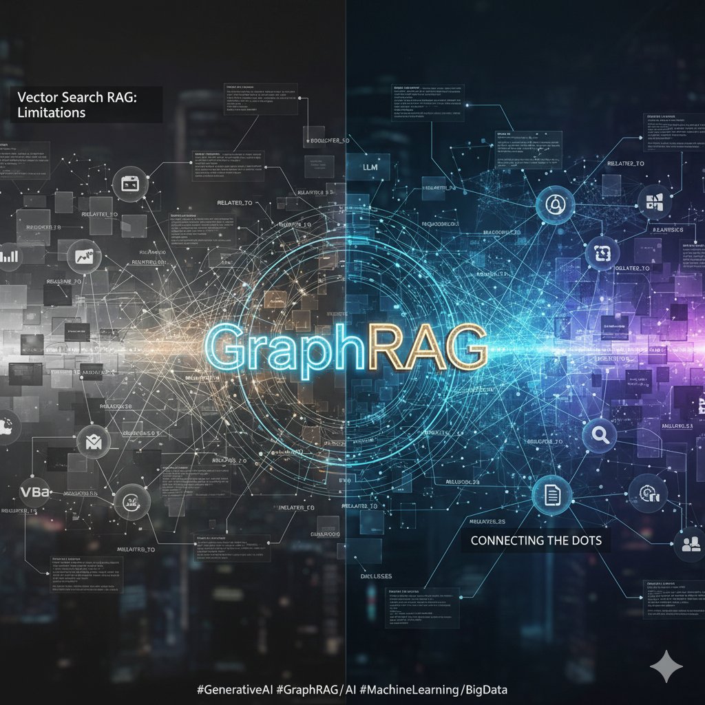 🔥 標準RAGの限界に悩むAIコンサルタント必読！  
「複数情報の関連付けができない」 
「データ全体の俯瞰分析ができない」 
「マルチホップ推論に対応できない」  
→ GraphRAGが解決する根本的課題と導入判断基準を徹底解説  
✅ 実装から運用まで完全ガイド 
✅ 最新研究動向（ArchRAG等）も網羅