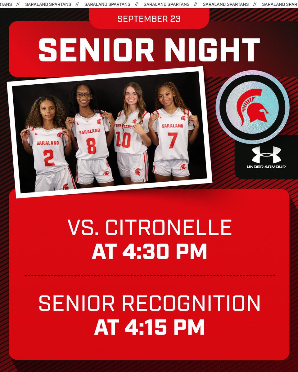 Come help us celebrate these four seniors that helped start this inaugural flag football program tomorrow! Thank you seniors! #GoSpartans