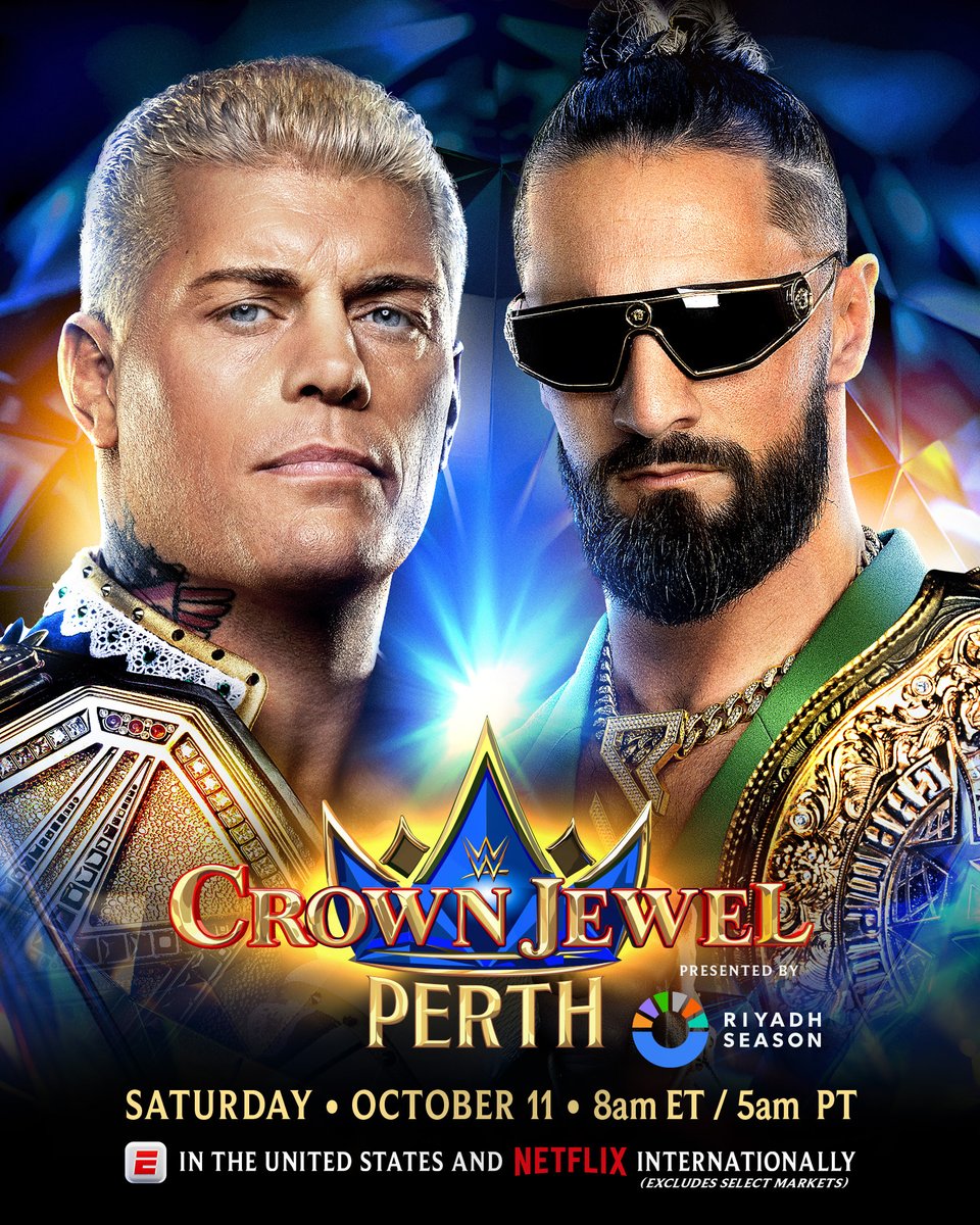 🔥 RHODES vs. ROLLINS
🏆 CHAMPION vs. CHAMPION
🇦🇺 Who will leave Perth with the Crown Jewel Championship at #WWECrownJewel? 

🎟️: premier.ticketek.com.au/shows/Show.asp…