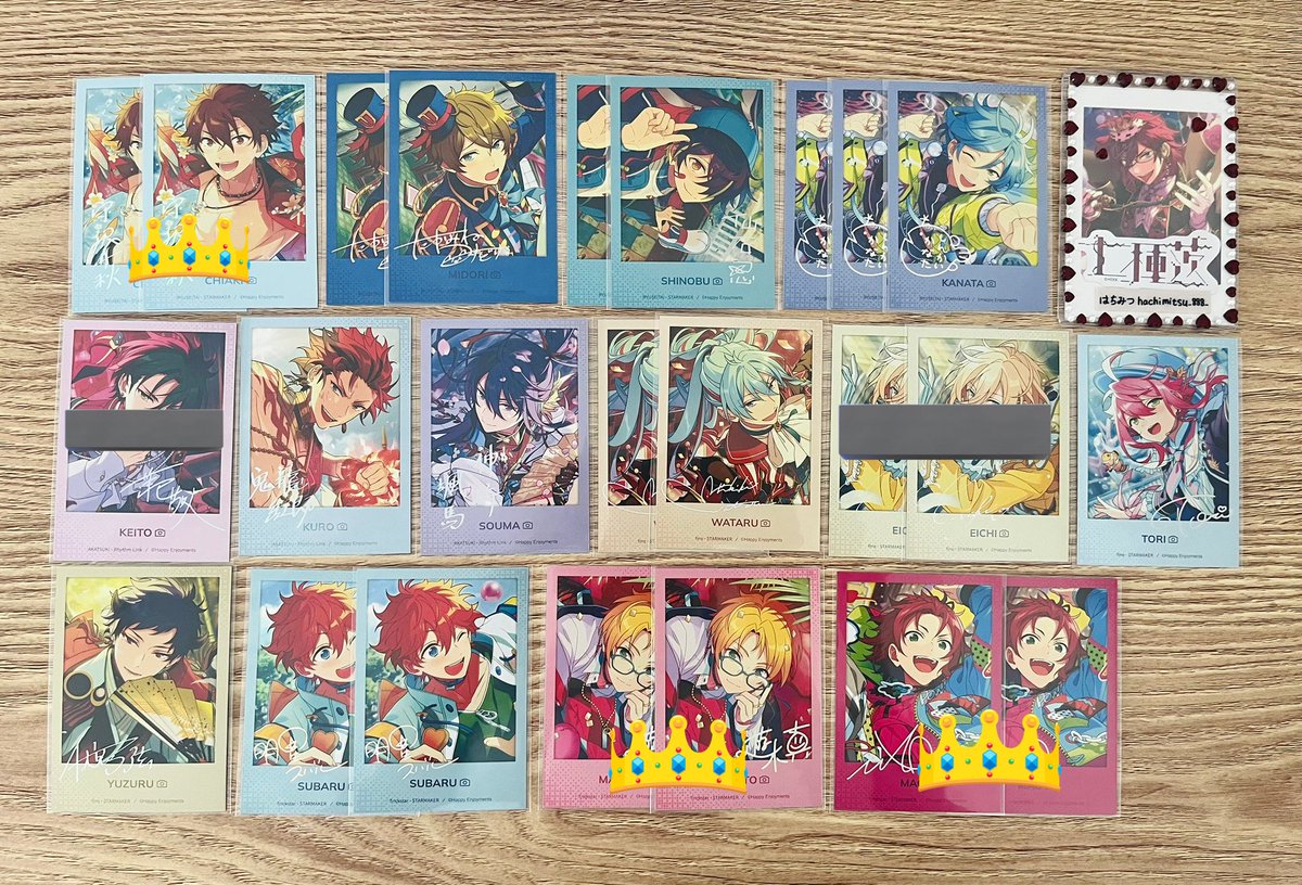 【異種交換】あんスタ 星幻時序 ポラロイド　写真カード 第3弾 

譲┊第1弾、2弾(画像参照)
求┊👑茨2 👑日和2 👑ジュン2
        アドニス4

都内手渡し&gt;郵送(FF様優先)
まとめての方優先。同記号での交換。
異種で難しいと思いますが、ご縁がありましたらよろしくお願い致します。