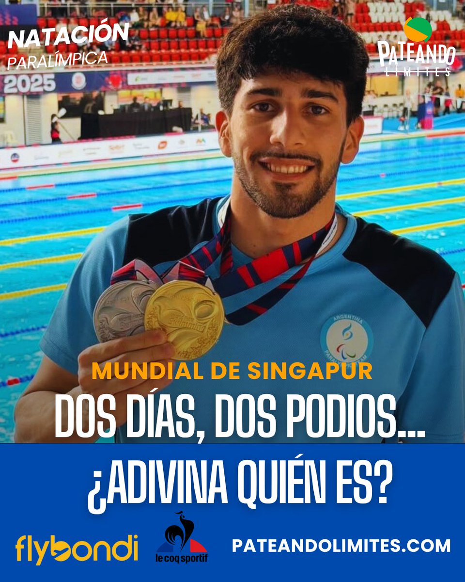 #Natación DOS DÍAS, DOS PODIOS... ¿ADIVINA QUIÉN ES?
Después de consagrarse campeón🥇 en los 200m combinados S7, el neuquino Iñaki Basiloff volvió a brill con la medalla de plata🥈en el #Mundial de #Singapur 
▶️Más en IG <a href="/pateandolimites/">PATEANDO LÍMITES</a>

#Paralympics #DeporteAdaptado #Argentina