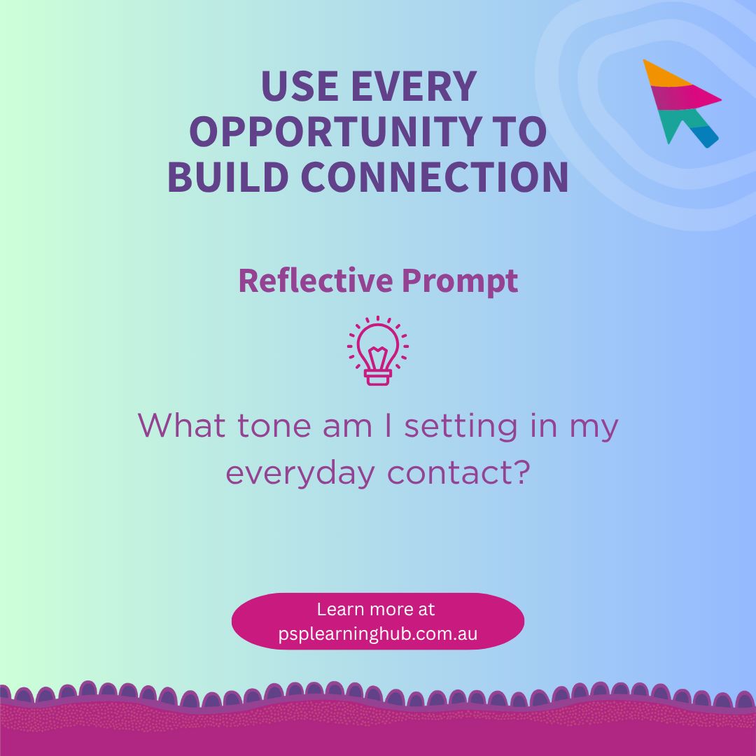 PSPHub's tweet image. Use Every Opportunity to Build Connection 
Swipe left to learn more

psplearninghub.com.au

#psplearninghub #praticetips #casework #caseworkertraining
