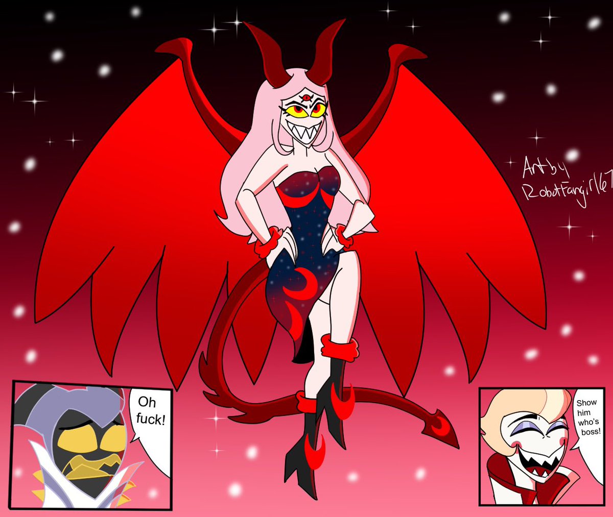 jetatronia678's tweet photo. Drew this for a gift for a friend of mine. #luciferxoc #hazbinhotel #adamhazbinhotel #hazbinhotellucifermorningstar https://t.co/VoTzT3Iaum