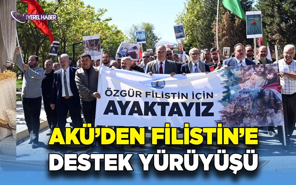 Afyon Kocatepe Üniversitesi (AKÜ) akademik ve idari personeli ile öğrencileri, İsrail’in Gazze’ye yönelik saldırılarını protesto etmek ve Gazze’ye insani yardım ulaştırmayı amaçlayan Sumud Filosu’na destek vermek için yürüyüş düzenledi. afyonyerelhaber.com/haber/13888/ak… 
<a href="/kocatepeuniv/">Afyon Kocatepe Üniversitesi</a>