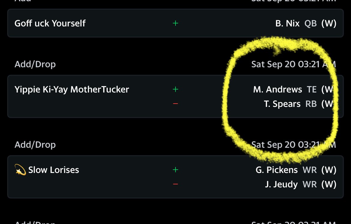 madcircle70's tweet photo. @Underdog Scooped Mark Andrews in any FFL that he was prematurely dropped.  🔥
Let’s go @Jeff_Mans https://t.co/RhJIt8z85U