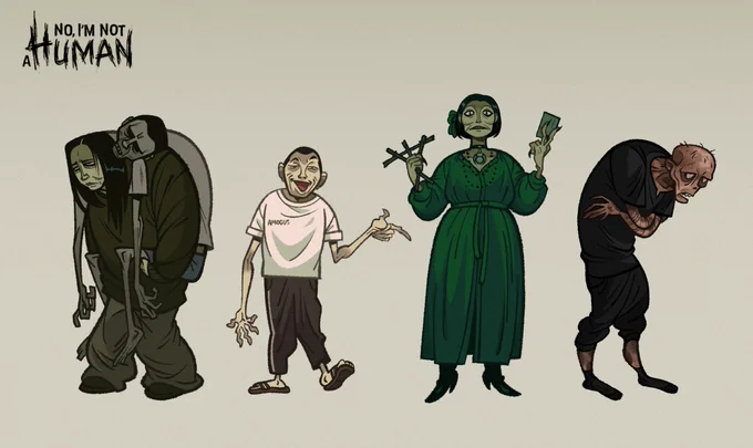 Drew some of my favorites from No, I'm not a Human #noimnotahuman #ninah #noimnotahumanfanart