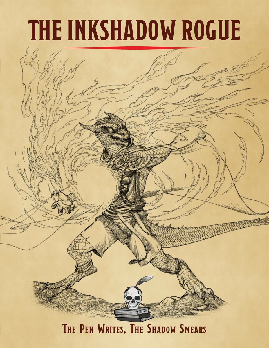 Slipping through the shadows, the Inkshadow Rogue makes its debue tomorrow.

Are you ready to unless the power of the Ink?

Get it here:
tinyurl.com/InkPatreon
Or here:
tinyurl.com/InkDrive
#dnd5e #ttrpg #homebrew #subclass #dnd