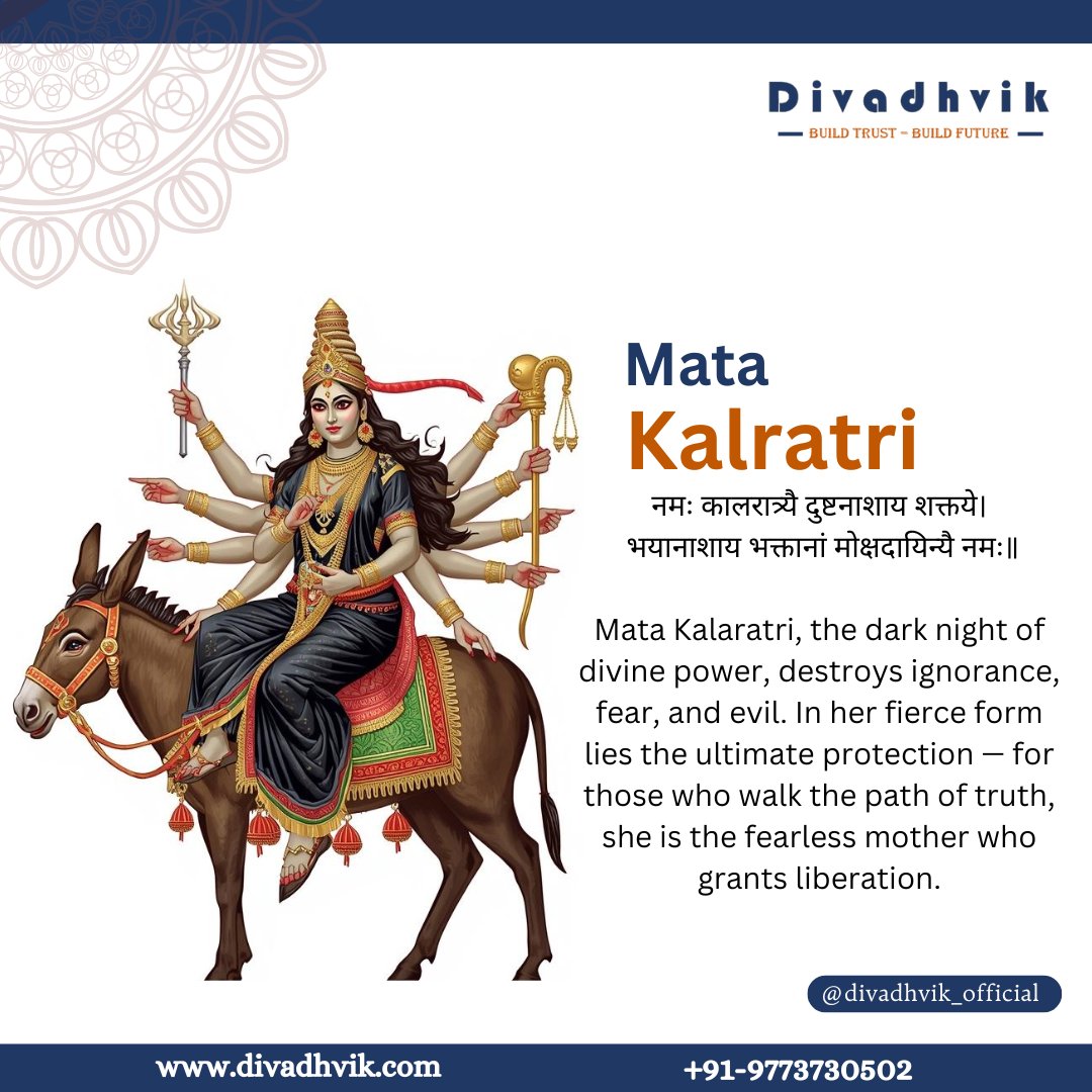 divadhvik's tweet image. नमः कालरात्र्यै दुष्टनाशाय शक्तये।
भयानाशाय भक्तानां मोक्षदायिन्यै नमः॥

The dark night of divine power, destroys ignorance, fear, and evil. In her fierce form lies the ultimate protection - for those who walk the path of truth, she is the fearless mother who grants liberation.