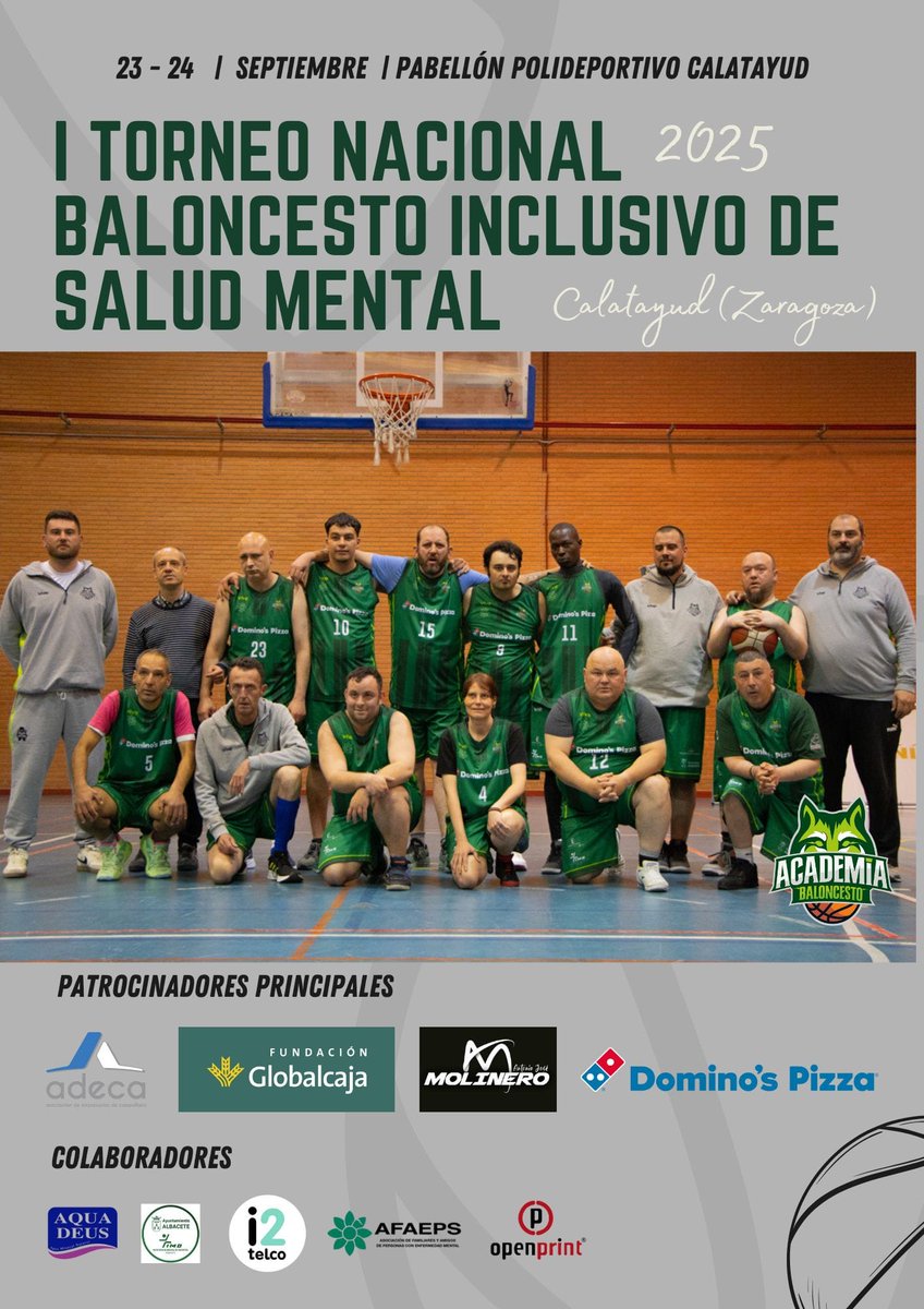 AFAEPS's tweet photo. 📢 Nuestro equipo inclusivo @afaeps perteneciente a la academiabaloncestoalbacete pone rumbo al I Torneo Nacional de Baloncesto Inclusivo 🏀que se celebra en la localidad de Calatayud (Zaragoza), los próximo días 23 y 24 de septiembre

#saludmental https://t.co/wcTPl9u9p1