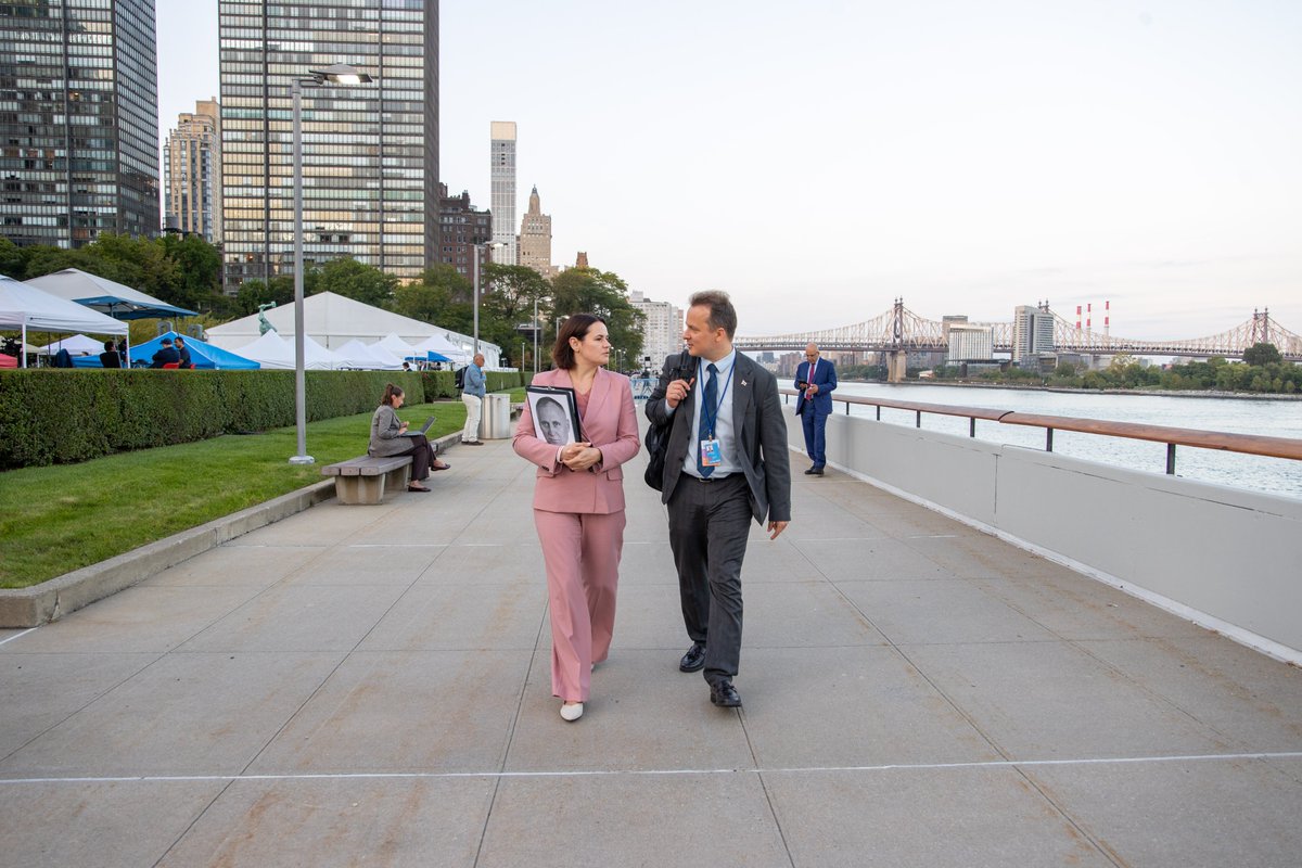 Franak Viačorka (@franakviacorka) on Twitter photo In New York, <a href="/Tsihanouskaya/">Sviatlana Tsikhanouskaya</a> is rallying international support for Belarus at #UNGA80 🇺🇳. The UN should urgently act to free all political prisoners in our country, while world leaders should address the political, humanitarian crisis in Belarus and its role in global security. In New York, <a href="/Tsihanouskaya/">Sviatlana Tsikhanouskaya</a> is rallying international support for Belarus at #UNGA80 🇺🇳. The UN should urgently act to free all political prisoners in our country, while world leaders should address the political, humanitarian crisis in Belarus and its role in global security.