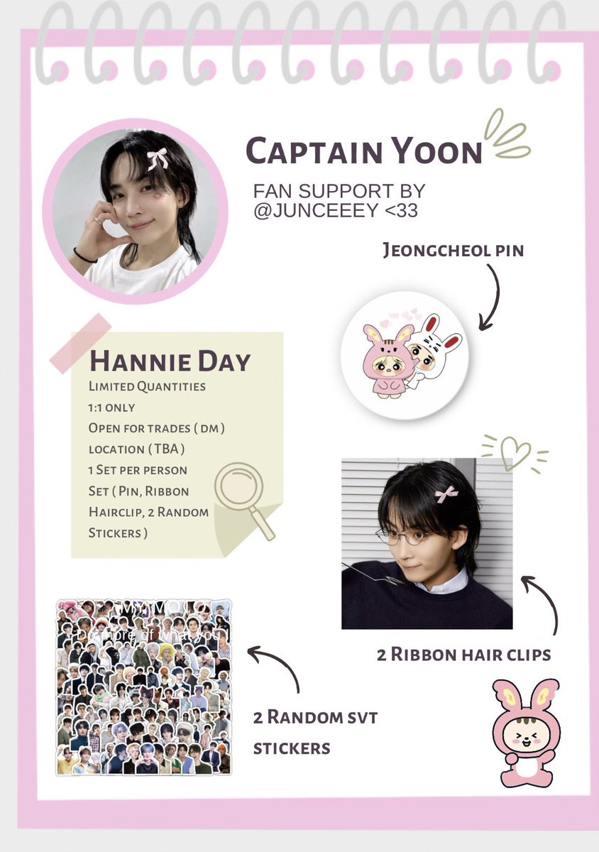 junceeey's tweet photo. Hello carats &amp; jjongjjongie’s!💕

fan support by @junceeey

- Limited Quantities 
- 1:1
- 1 Set ( Pin, 2 Hairclips and 2 Random stickers ) = 1 Person
- Open for trades via dm
- On-site Trades

🗓️ 10.04.25
📍AMMB

Pin picture from @shuajagiya

#FanNightsAtAMManilaBay #CaptainYoon https://t.co/aAqFOwnalk