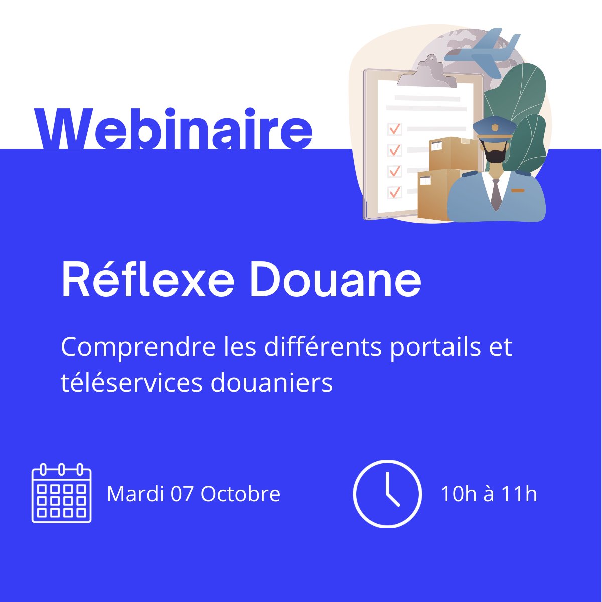 🗓️ Ne manquez pas le webinaire  "Réflexe Douane"! Chaque mois, une nouvelle thématique pour vous guider à travers les nuances des procédures douanières. 

💻 Inscrivez-vous maintenant pour rester à la pointe 👉  ow.ly/pq1750US9WA

#RéflexeDouane #Webinaire #CCILHV #CCI
