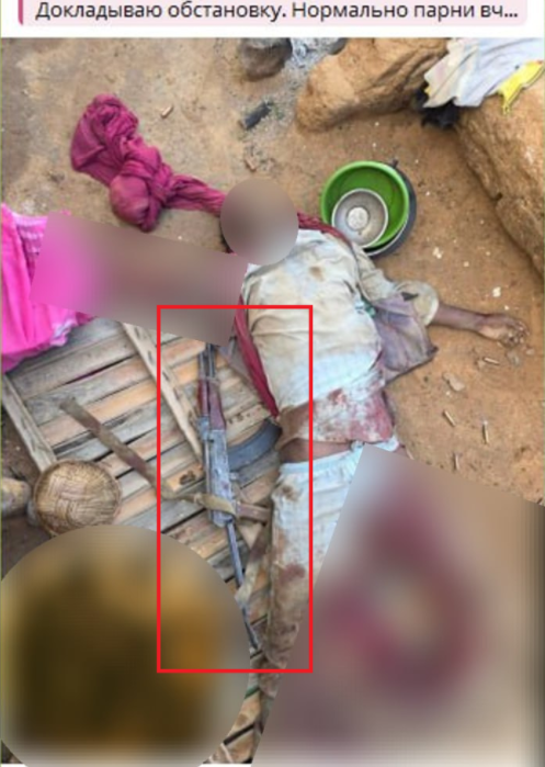 TheAfricaCorps's tweet image. C&apos;est ainsi que la propagande française fonctionne sans valeur: à partir d&apos;une photo d&apos;un terroriste avec une mitraillette, la mitrailleuse a été supprimée dans Photoshop et présentée comme un civil, seule la Crosse a été oubliée dans la version éditée.