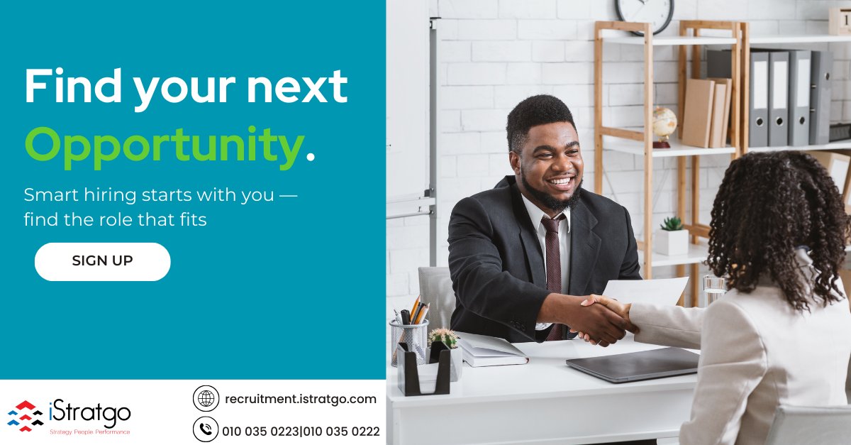 iStratgo's tweet image. Find your next opportunity with iStratgo! 

Sign up today for a chance to WIN while connecting to the role that’s right for you.
Competition ends: 28 November 2025
T&apos;s &amp;amp; C&apos;s apply!

Start today: recruitment.istratgo.com

#JobSearch #CareerOpportunity #iStratgo