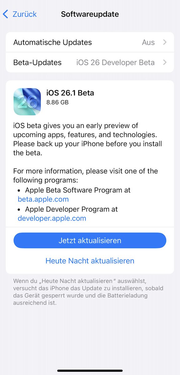 DrBuho_DE's tweet image. iOS 26.1 Beta &amp;amp; macOS 26.1 Beta kommt da! #iOS26beta1 #ios26beta #macostahoe #appleevent2025