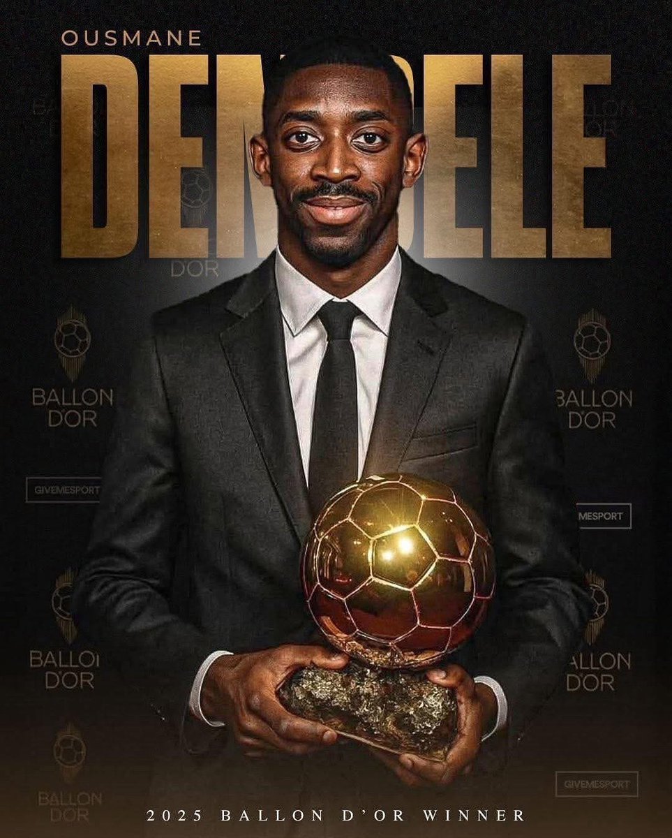 Did you know? Ousmane Dembélé had never even been nominated for the Ballon d’Or until now, when he went all the way and won it! 🏆✨

Congrats to the 2025 Ballon D’or winner, Ousmane Dembélé.👏🏾👏🏾👏🏾