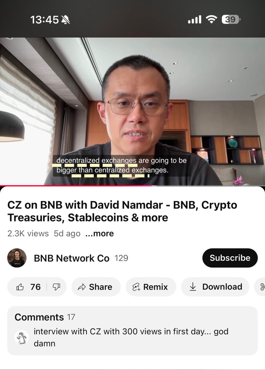$ASTER #ASTER  <a href="/Aster_DEX/">Aster</a> <a href="/cz_binance/">CZ 🔶 BNB</a> <a href="/binance/">Binance</a> 
You can find this video on Youtube on 25’:00. Just believe him if you miss $BNB #BNB.
