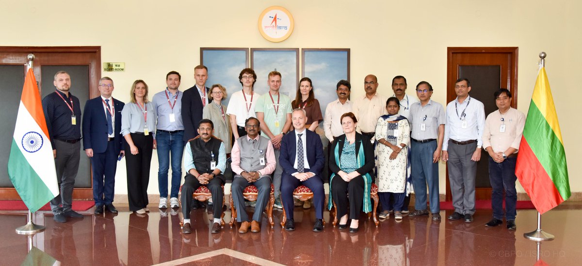 LTEmbassyDelhi's tweet photo. A milestone for Lithuania–India cooperation in space 🚀 Lithuanian Deputy FM @pranevicius, Ambassador @DMickeviciene and laser companies visited @isro. Future joint projects in research &amp; Lithuania’s Space Days 2026 in Vilnius were on the agenda 🇱🇹🤝🇮🇳 https://t.co/0KTlgOH7sh