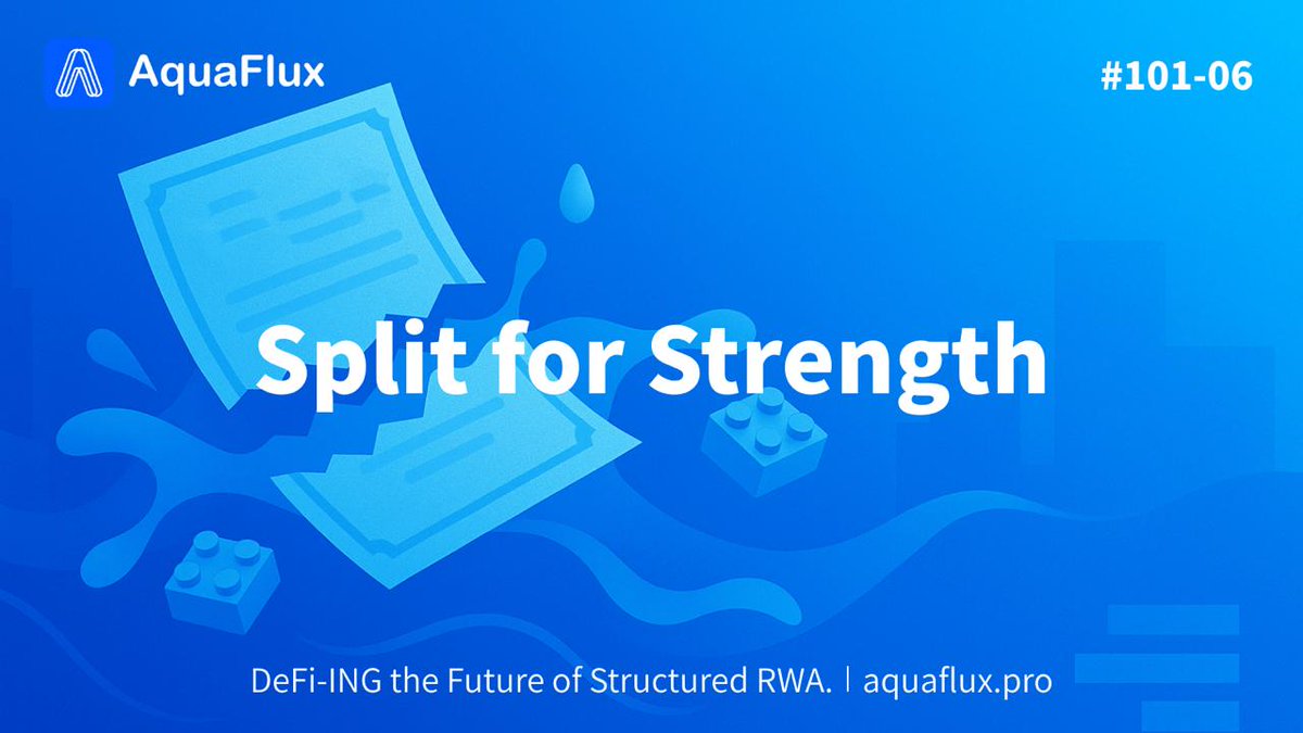AquaFluxPro's tweet photo. Welcome to #AquaFlux101 โ where RWA gets liquid and yields get personal.๐ง๐งฑ
TradFi bonds lump risk, time, and cash together. AquaFlux splits them for capital efficiency, price discovery, and composable strategies.
This is DeFi-native fixed income.
#AquaFlux #RWAfi #TriToken #DeFi