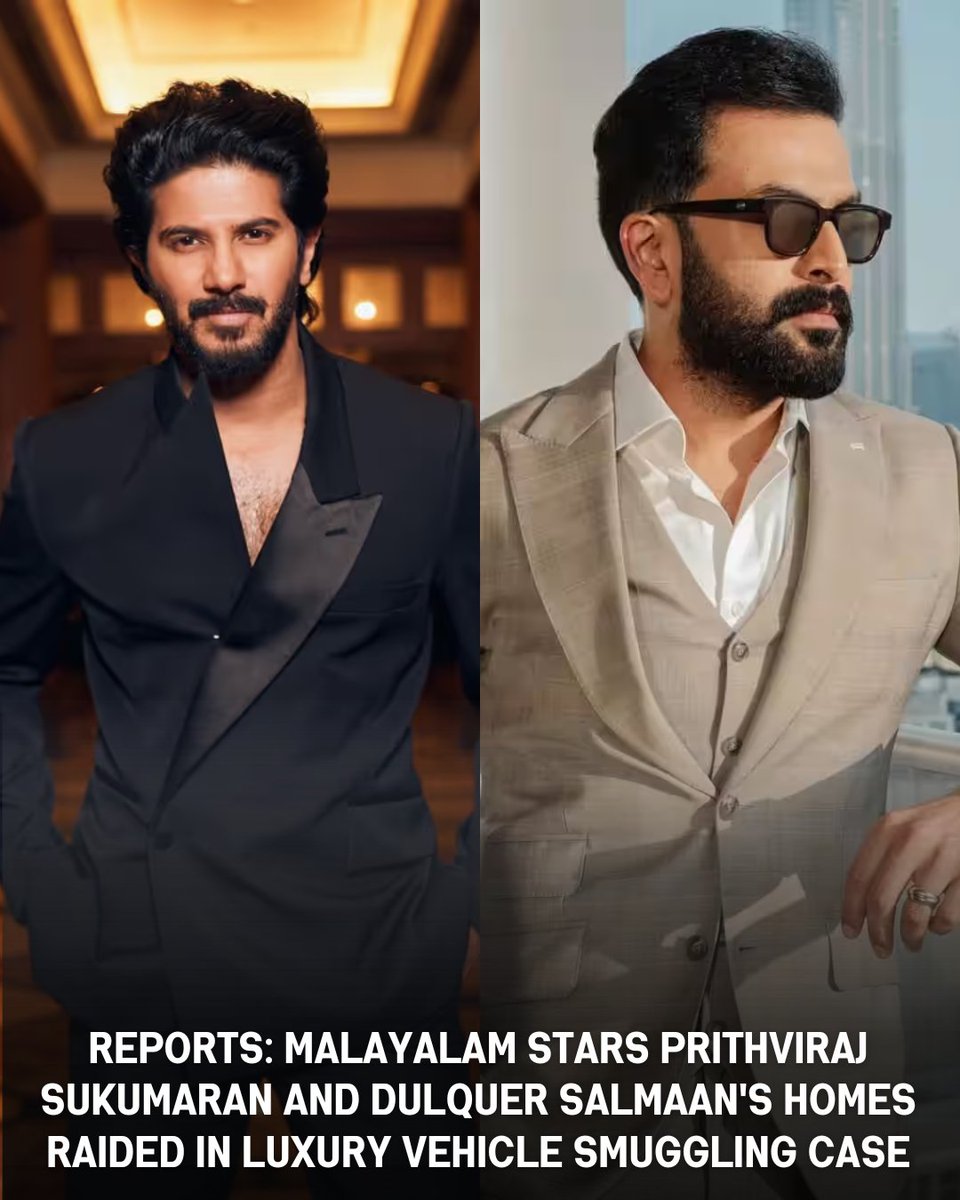 BangaloreTimes1's tweet photo. Customs officials in #Kerala are conducting raids across multiple locations, including the residences of actors #PrithvirajSukumaran and #DulquerSalmaan, as part of 'Operation Numkhor'
#southstars #mollywoodactors #latestnews #trending #customraid #breakingnews https://t.co/vZuMeyKlFz