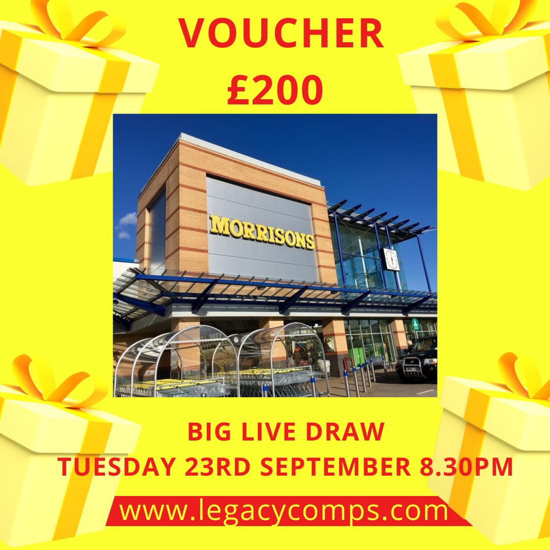 legacycomps's tweet image. 🛒TONIGHT - BIG LIVE - MORRISONS 🛒 

👀This needs to be checked out👀

TICKETS 👇
legacycomps.com/competition/wi…

#legacycomps #JoinTheLegacy 

This competition is not sponsored, endorsed or associated with X.