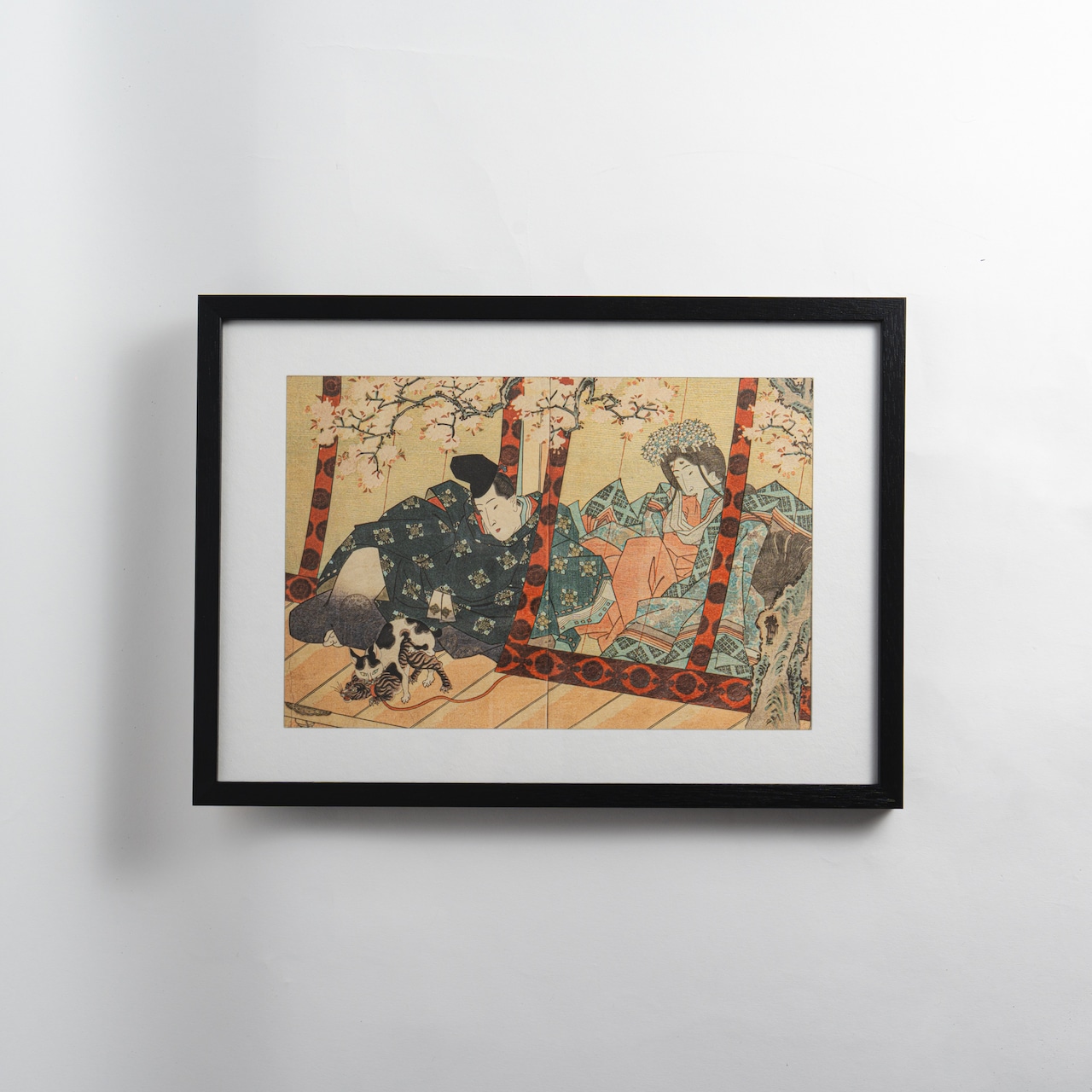 歌川国貞、蚊帳美人図、超希少・大判画集画、新品高級額装付 歌川国貞、蚊帳美人図、超希少・大判画集画、新品高級額装付