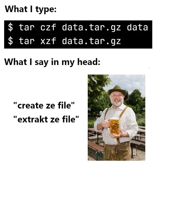 linuxopsys's tweet image. Great way to remember tar command options😂