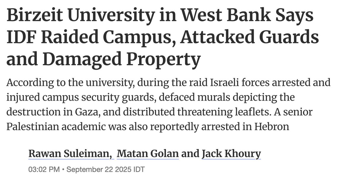 "The raid is not a passing event, but a continuation of an organized policy aimed at harming Palestinian institutions of higher education, against the backdrop of the continuing onslaught of destruction in the Gaza Strip and the escalation of violence in the West Bank"