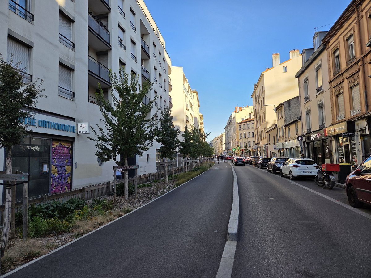 QBareille's tweet image. Lyon réaménagement d&apos;un tronçon de la grande rue de la Guillotière 🌱🚲🌳