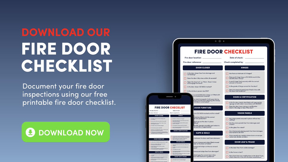 FireSealsDirect's tweet image. It’s Fire Door Safety Week – the perfect time to ensure your doors are compliant and in top condition. 🚪
Download our free Fire Door Inspection Checklist and make sure every door is safe and compliant: firesealsdirect.co.uk/fire-door-insp…
#FDSW2025 #FireDoorSafetyWeek #FireDoors